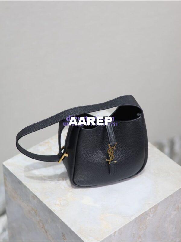 Replica YSL Saint Laurent Le 5 À 7 Supple Baby In Deer Grained Leather 809461 Black 8