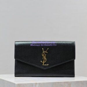 Replica Saint Laurent YSL Uptown Large Wallet In Grain De Poudre Leather 5821241