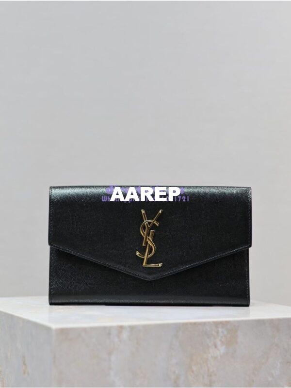 Replica Saint Laurent YSL Uptown Large Wallet In Grain De Poudre Leather 5821241 3