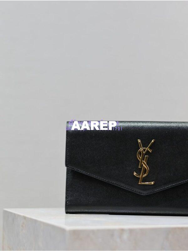 Replica Saint Laurent YSL Uptown Large Wallet In Grain De Poudre Leather 5821241 5