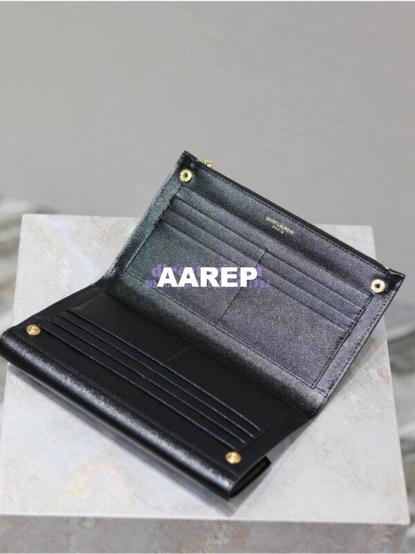Replica Saint Laurent YSL Uptown Large Wallet In Grain De Poudre Leather 5821241 11