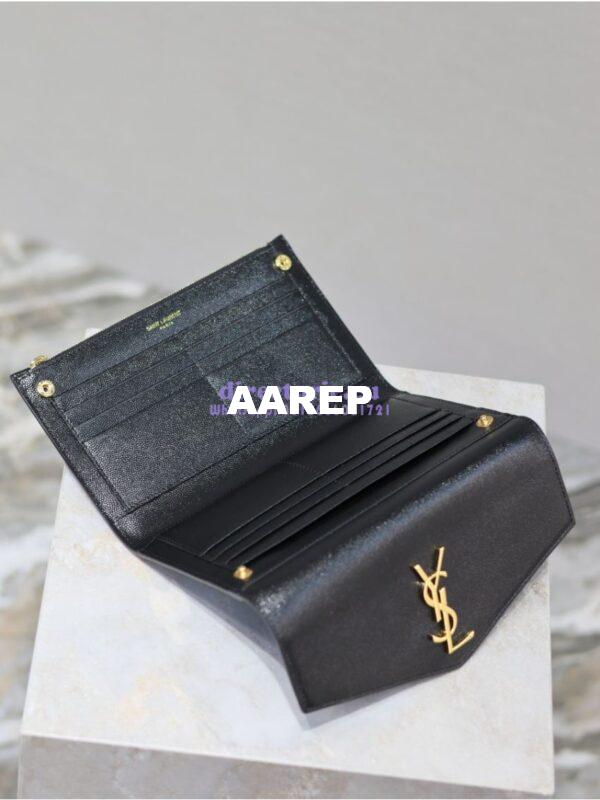 Replica Saint Laurent YSL Uptown Large Wallet In Grain De Poudre Leather 5821241 13
