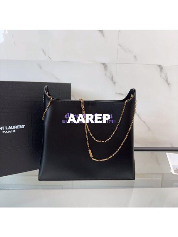 Replica YSL Saint Laurent Liane Elegant Leather Shoulder Bag 804483 black 4