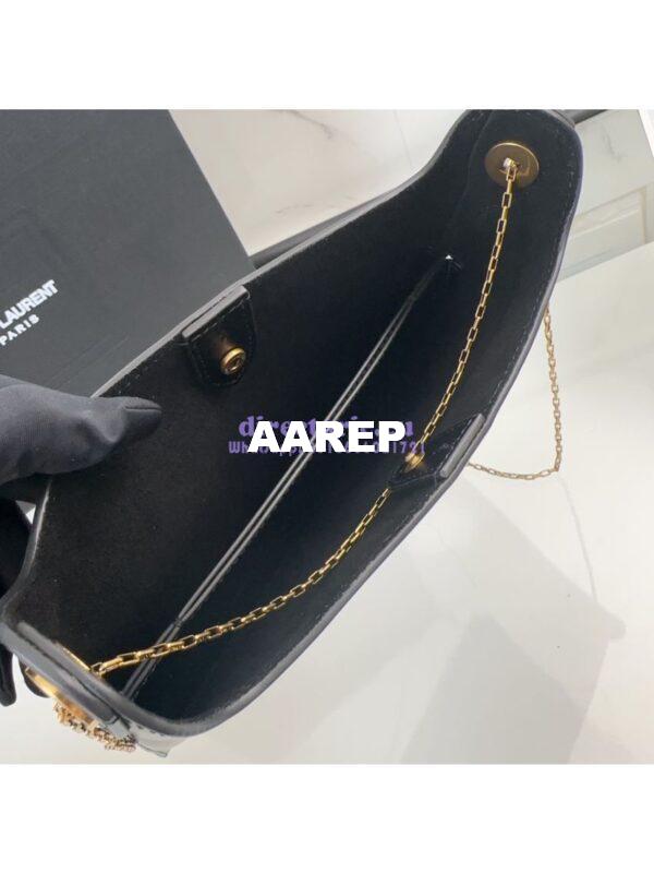 Replica YSL Saint Laurent Liane Elegant Leather Shoulder Bag 804483 black 10