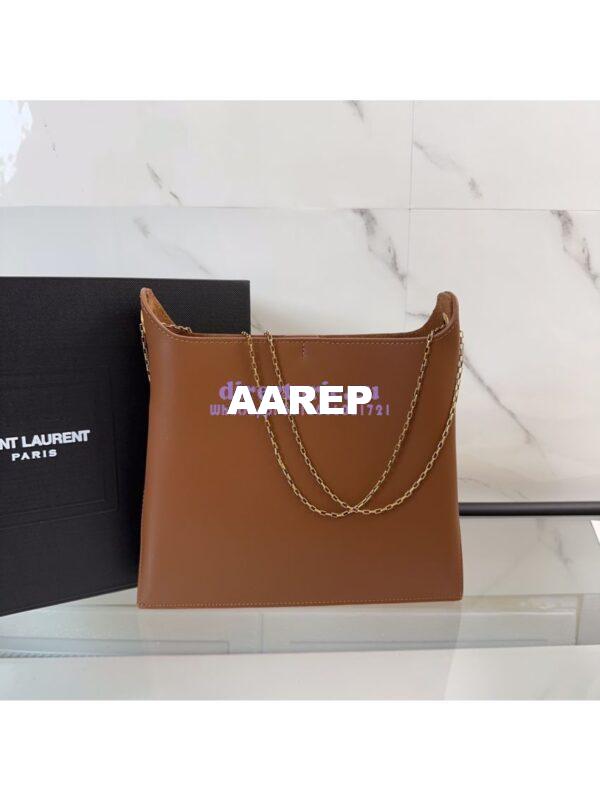 Replica YSL Saint Laurent Liane Elegant Leather Shoulder Bag 804483 brown 4