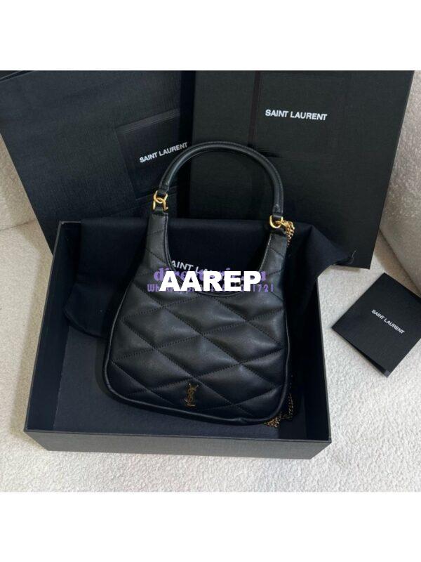 Replica YSL Saint Laurent Sade Hobo In Lambskin 7936081 Black 3