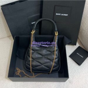 Replica YSL Saint Laurent Sade Hobo In Lambskin 7936081 Black 2