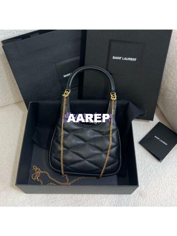 Replica YSL Saint Laurent Sade Hobo In Lambskin 7936081 Black 4