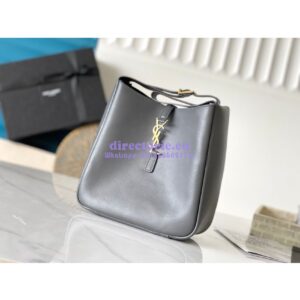Replica YSL Saint Laurent Le 5 À 7 Supple Small In Grained Leather 713938 Grey 2