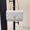 Replica Chanel Mini 22 Handbag Shiny Calfskin & Gold Metal AS3980 Light Pink