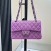 Replica Chanel Small Classic Flap CF Bag Quilted Caviar Shining Light Gold Hardware 20cm in Light Green 2