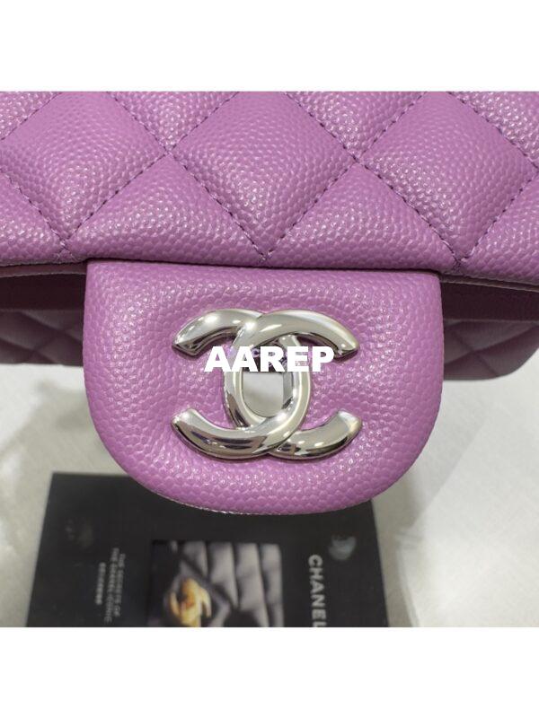 Replica Chanel Small Classic Double Flap Bag in Silver Hardware 23cm Quilted Caviar Yam 7