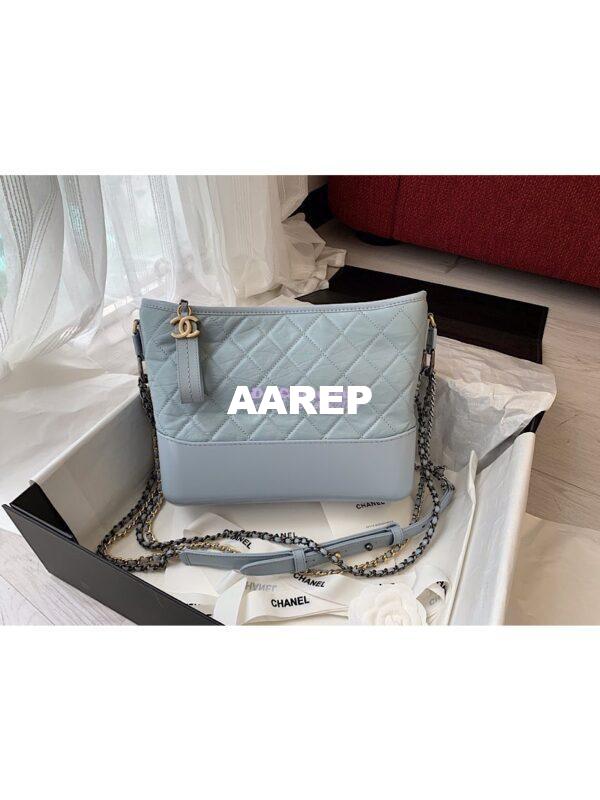 Replica Chanel Gabrielle Hobo Bag Light Blue A91810 12