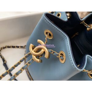 Replica Chanel Grained Calfskin Drawstring Bag AS0373 Blue and Dark Blue 2