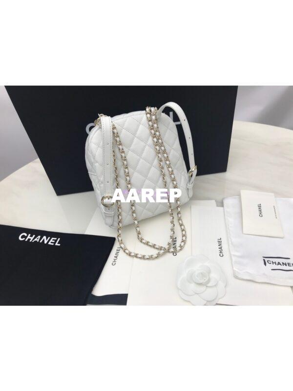 Replica Chanel CC Day Grained Calfskin Backpack AS0004 White 4