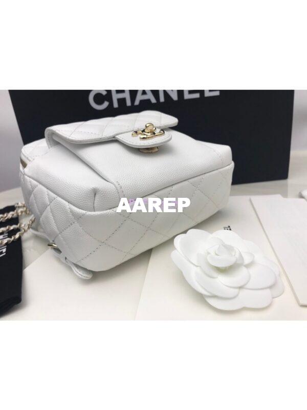 Replica Chanel CC Day Grained Calfskin Backpack AS0004 White 8