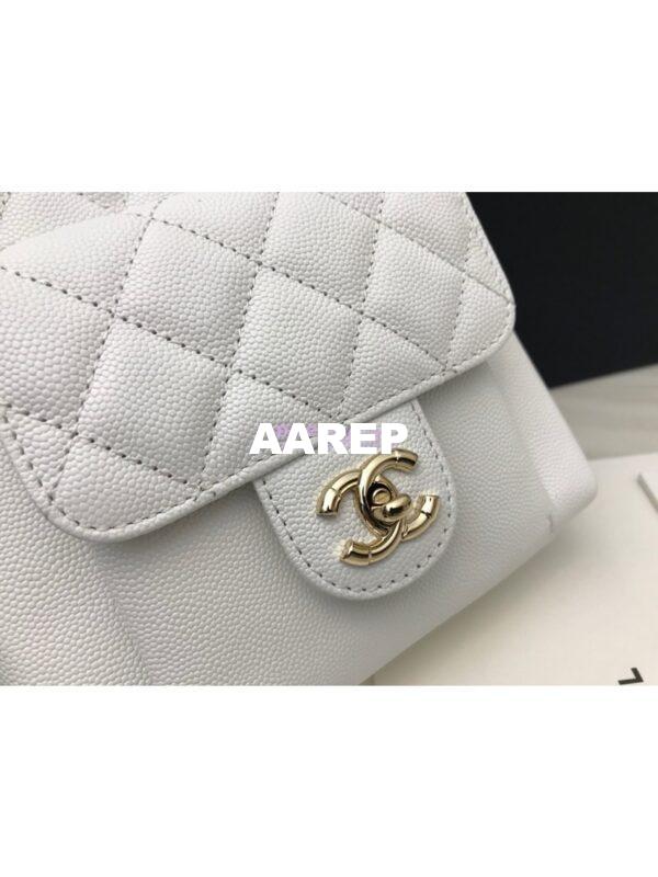 Replica Chanel CC Day Grained Calfskin Backpack AS0004 White 9