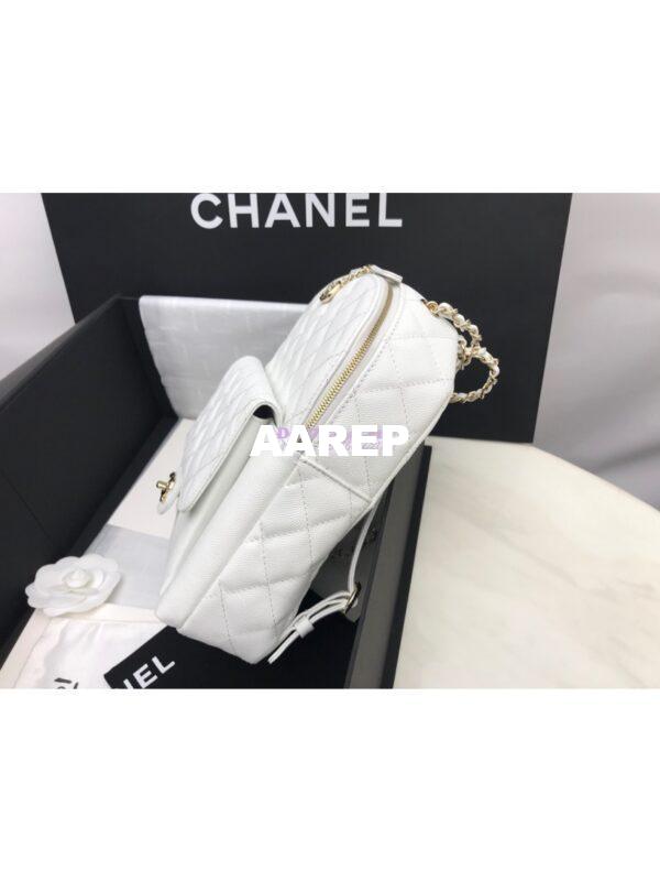 Replica Chanel CC Day Grained Calfskin Backpack AS0004 White 13