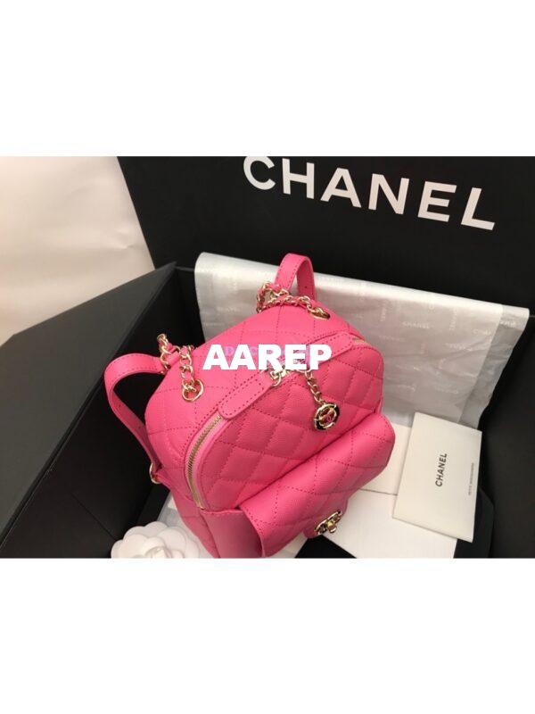 Replica Chanel CC Day Grained Calfskin Backpack AS0004 Pink 4