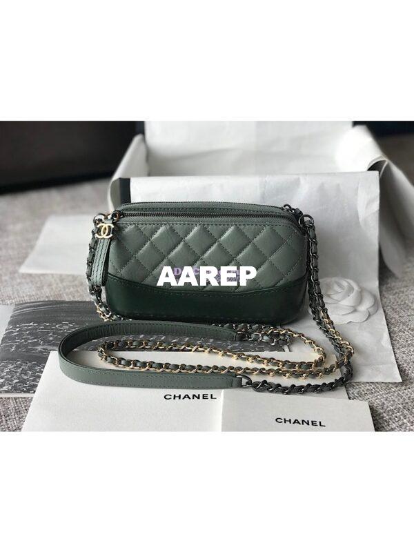 Replica Chanel Gabrielle Clutch With Chain A94505 Matcha Green 3