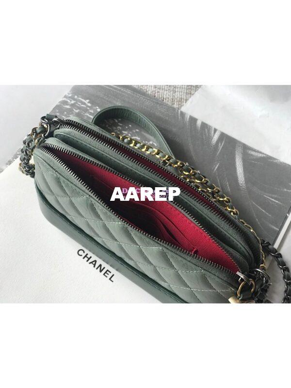 Replica Chanel Gabrielle Clutch With Chain A94505 Matcha Green 10