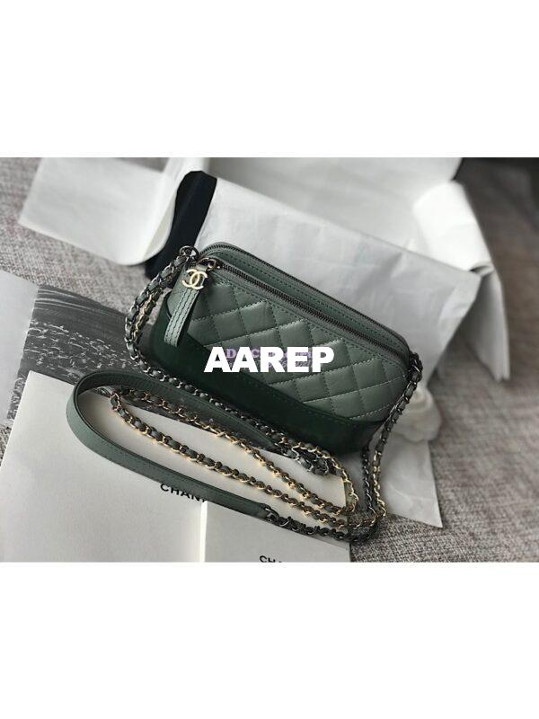 Replica Chanel Gabrielle Clutch With Chain A94505 Matcha Green 11