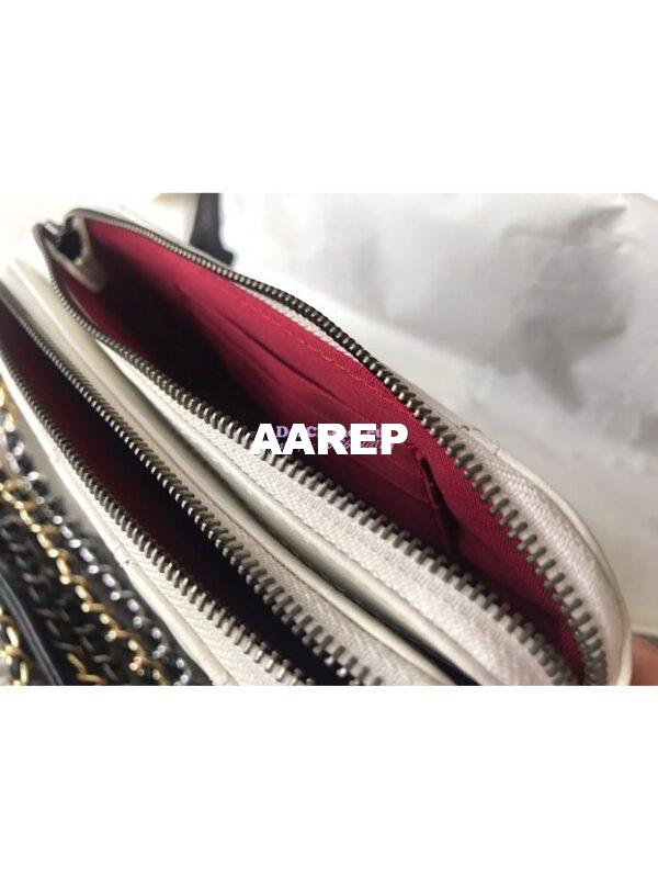 Replica Chanel Gabrielle Clutch With Chain A94505 White and Black 7