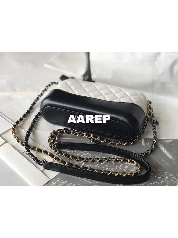 Replica Chanel Gabrielle Clutch With Chain A94505 White and Black 9