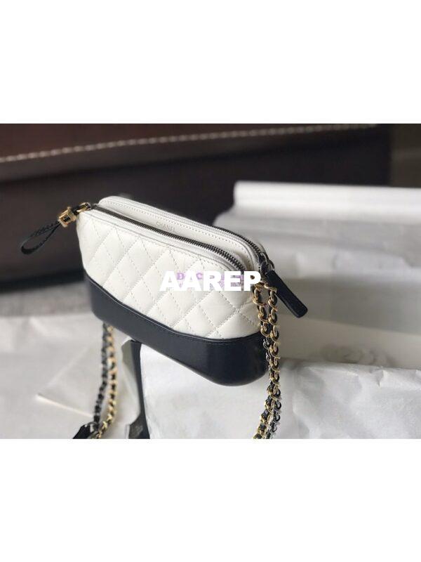Replica Chanel Gabrielle Clutch With Chain A94505 White and Black 10