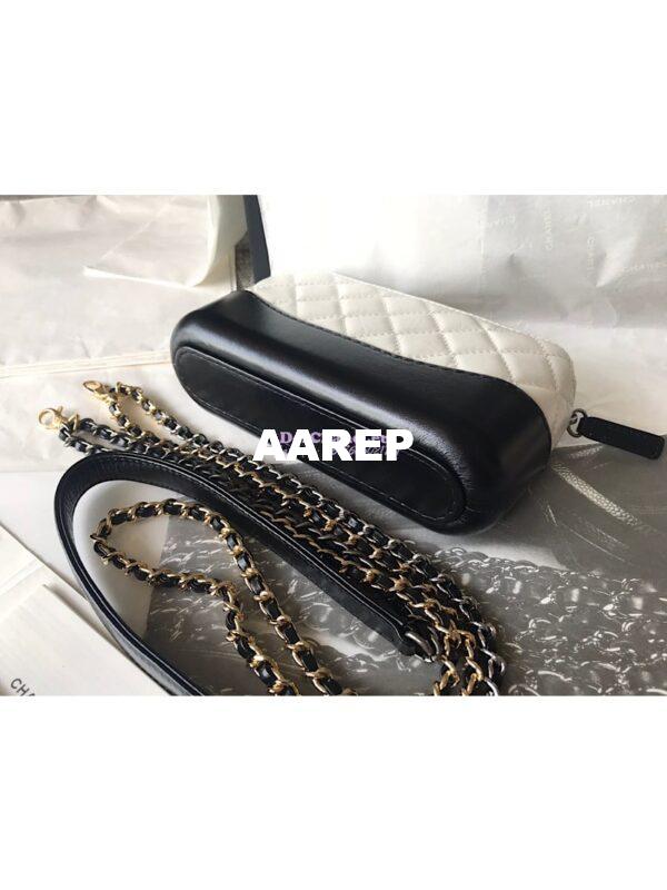Replica Chanel Gabrielle Clutch With Chain A94505 White and Black 11