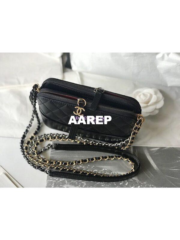 Replica Chanel Gabrielle Clutch With Chain A94505 Black 5