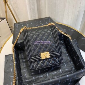 Replica Chanel 19s Cruise Boy North South Bag AS0130 Grained Calfskin Black