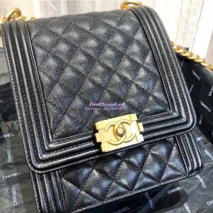 Replica Chanel 19s Cruise Boy North South Bag AS0130 Grained Calfskin Black 2