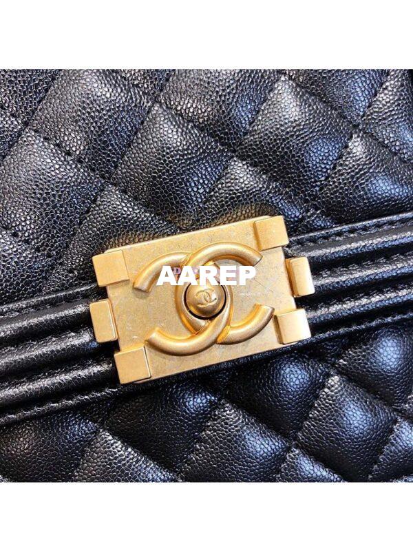 Replica Chanel 19s Cruise Boy North South Bag AS0130 Grained Calfskin Black 3