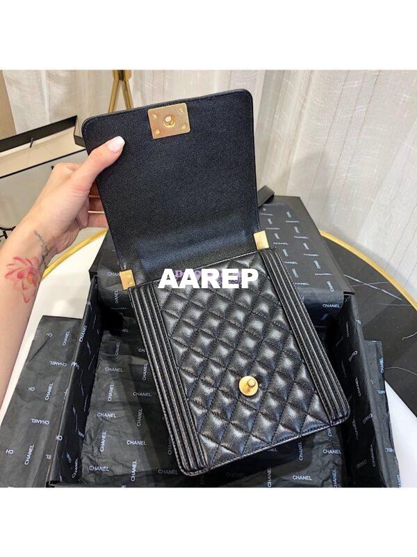 Replica Chanel 19s Cruise Boy North South Bag AS0130 Grained Calfskin Black 6