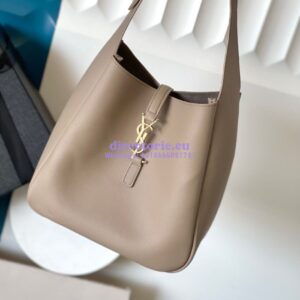 Replica YSL Saint Laurent Le 5 À 7 Supple Small In Grained Leather 713938 Dusty Grey 2