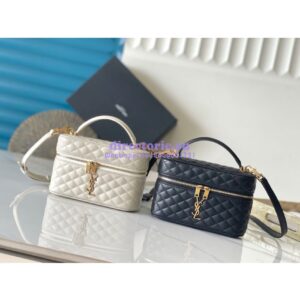 Replica Saint Laurent YSL Gaby Vanity Bag In Lambskin 7667311 Blanc