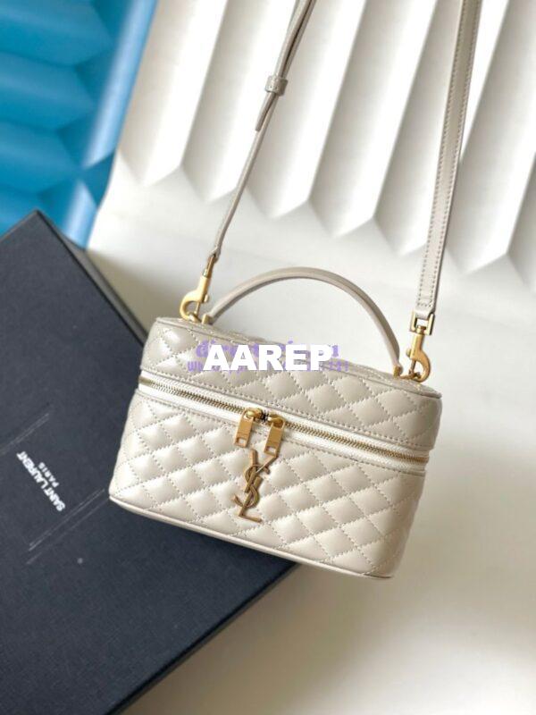 Replica Saint Laurent YSL Gaby Vanity Bag In Lambskin 7667311 Blanc 4