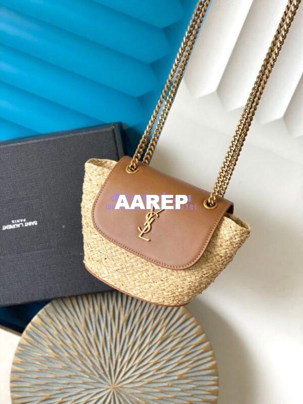 Replica YSL Saint Laurent Mini Manon In Raffia Naturel And Brick 774269 3