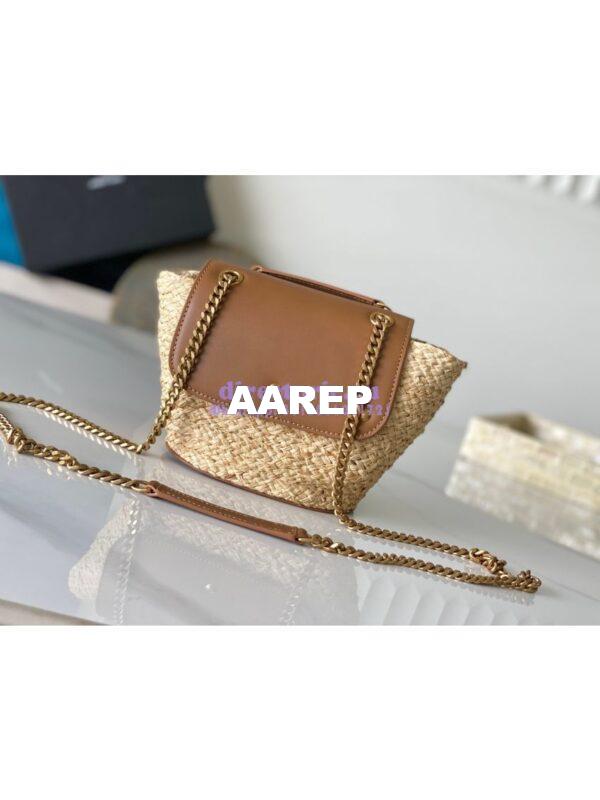 Replica YSL Saint Laurent Mini Manon In Raffia Naturel And Brick 774269 7
