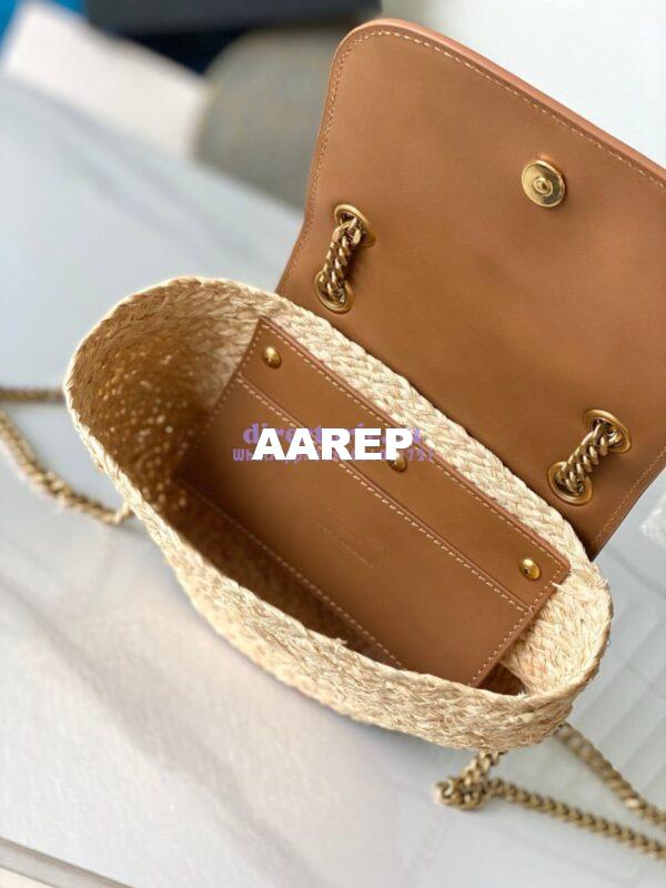 Replica YSL Saint Laurent Mini Manon In Raffia Naturel And Brick 774269 10