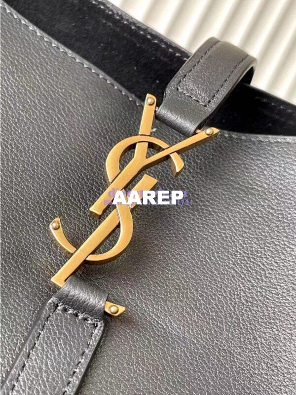 Replica YSL Saint Laurent Le 5 À 7 Supple Large In Grained Leather 753837 Black 3
