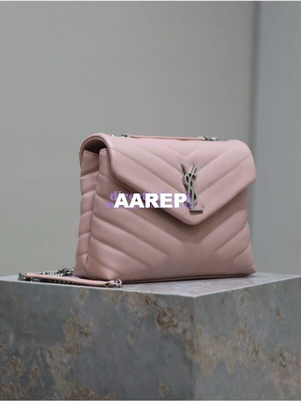 Replica Yves Saint Laurent YSL Loulou Small In Matelassé “Y” Leather 494699 Light Pink 2