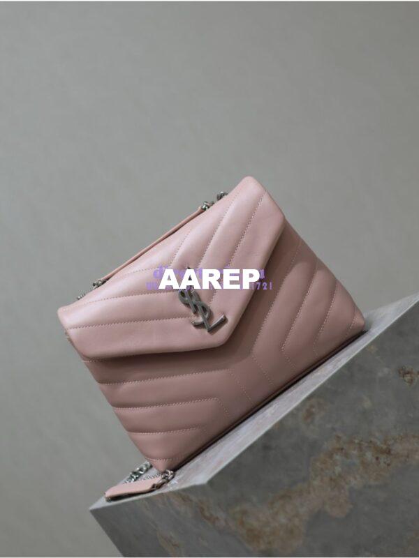 Replica Yves Saint Laurent YSL Loulou Small In Matelassé “Y” Leather 494699 Light Pink 3