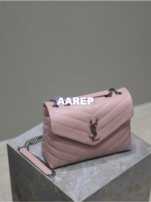 Replica Yves Saint Laurent YSL Loulou Small In Matelassé “Y” Leather 494699 Light Pink 4