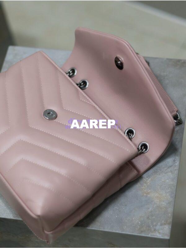 Replica Yves Saint Laurent YSL Loulou Small In Matelassé “Y” Leather 494699 Light Pink 8
