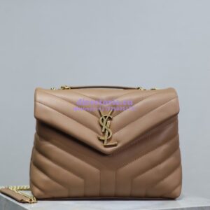 Replica Yves Saint Laurent YSL Loulou Small In Matelassé “Y” Leather 494699 Caramel