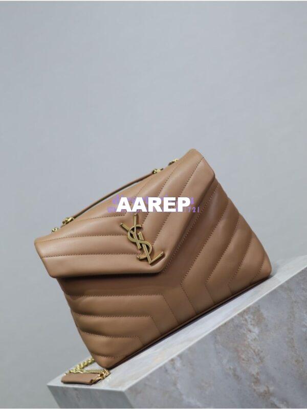 Replica Yves Saint Laurent YSL Loulou Small In Matelassé “Y” Leather 494699 Caramel 2