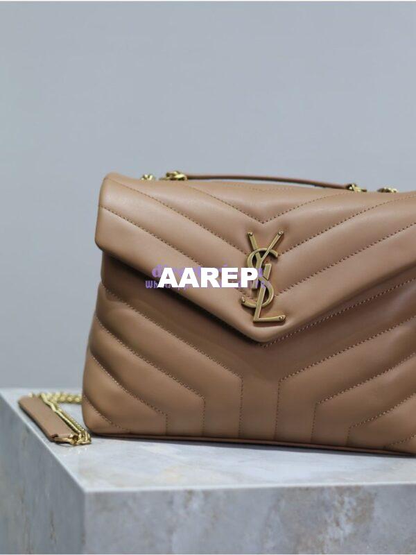 Replica Yves Saint Laurent YSL Loulou Small In Matelassé “Y” Leather 494699 Caramel 3