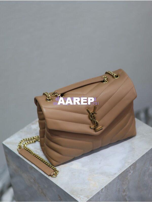 Replica Yves Saint Laurent YSL Loulou Small In Matelassé “Y” Leather 494699 Caramel 4